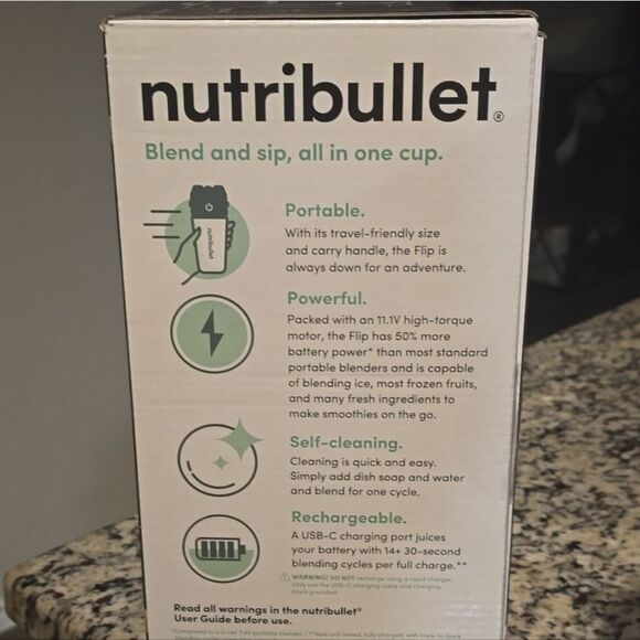 NutriBullet Flip Insulated Portable Blender- Black - Picture 14 of 15